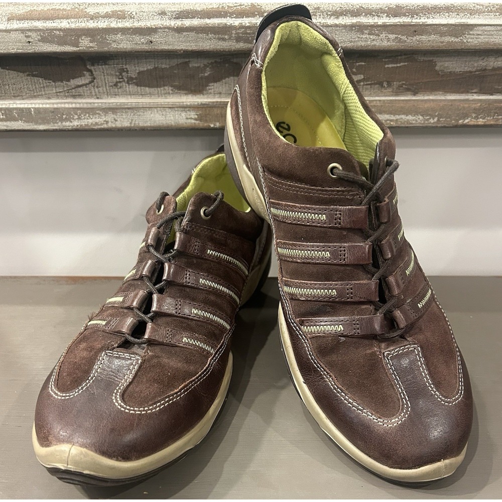 ECCO Retro Women Size 41 Brown Suede‎ Leather Y2K Comfort Walking Sneakers
